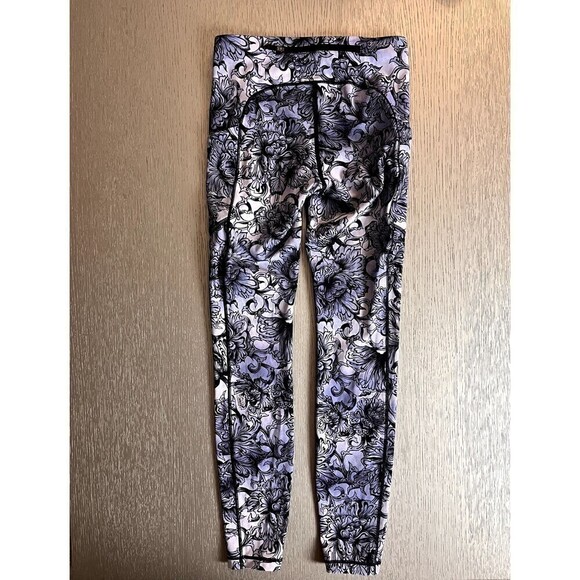 Lululemon Women 28” Speed Up Run Tights Luxtreme LW5BC7S HANB Blue Print Size 4 - Picture 3 of 4